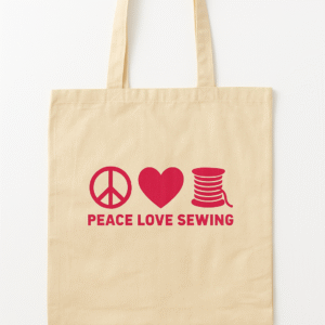 Torba „Peace Love Sewing” ☮︎🧵💛
